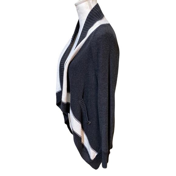 Calvin Klein Women's Knit Open Front Cardigan XS Preppy Pockets Long Sleeve Gray - Picture 2 of 11